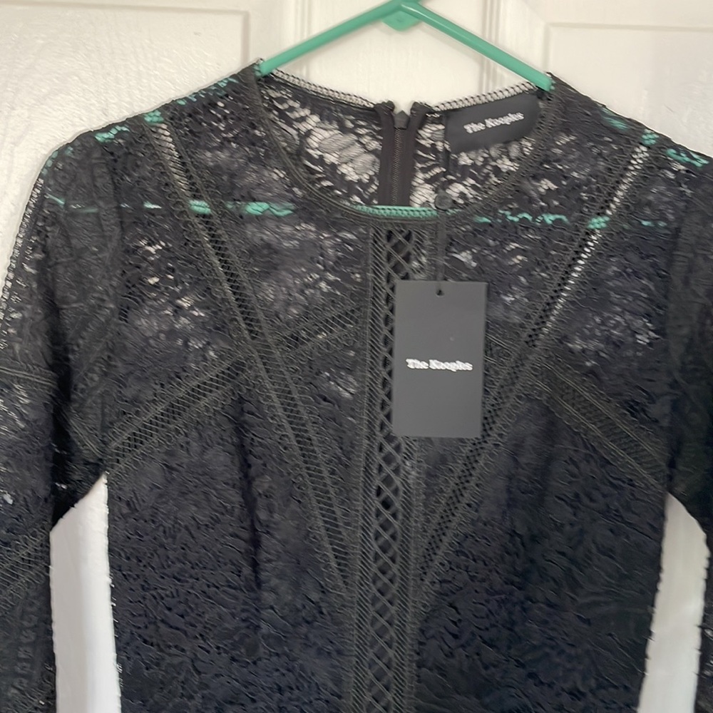 The Kooples Mix Dentelle Black Lace Dress - Picture 5 of 12